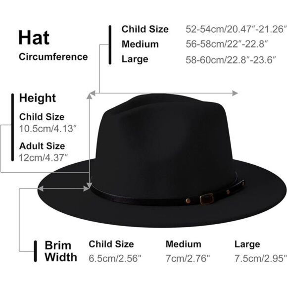 Wide Brim Fedora Hat Two Tone Felt Panama Hat for Women Men Dress Party Gift - Picture 2 of 7